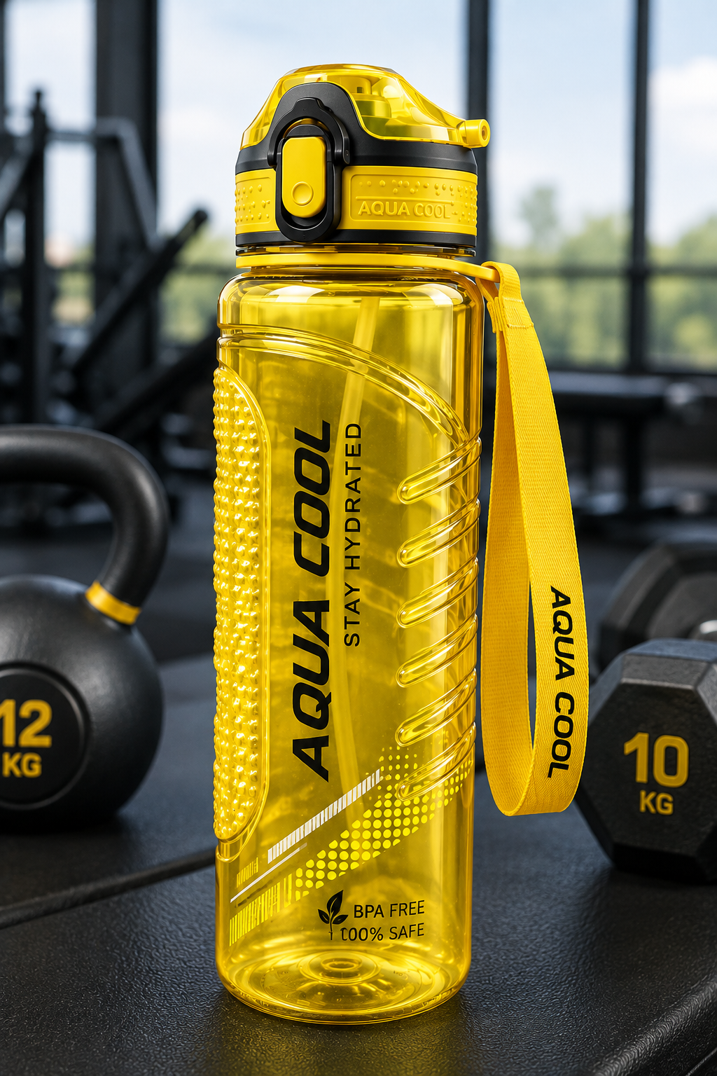 Plastic aqua cool Water Bottle Gym