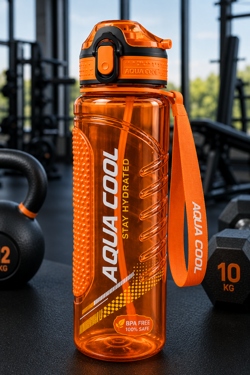 Plastic aqua cool Water Bottle Gym